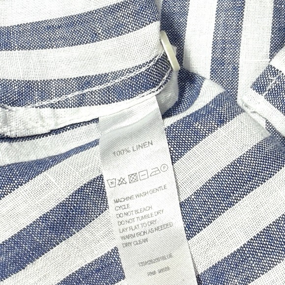 Todd Snyder Baird McNutt Shirt Mens Large Irish Linen Button Up Striped Coastal - Picture 4 of 10